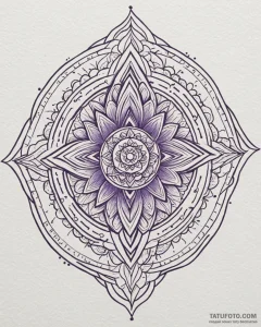 Tattoo sketch, violet invisible outline with... - эскиз тату (№1753455791_0, 25.07.2025 15:03) — Tatufoto.com