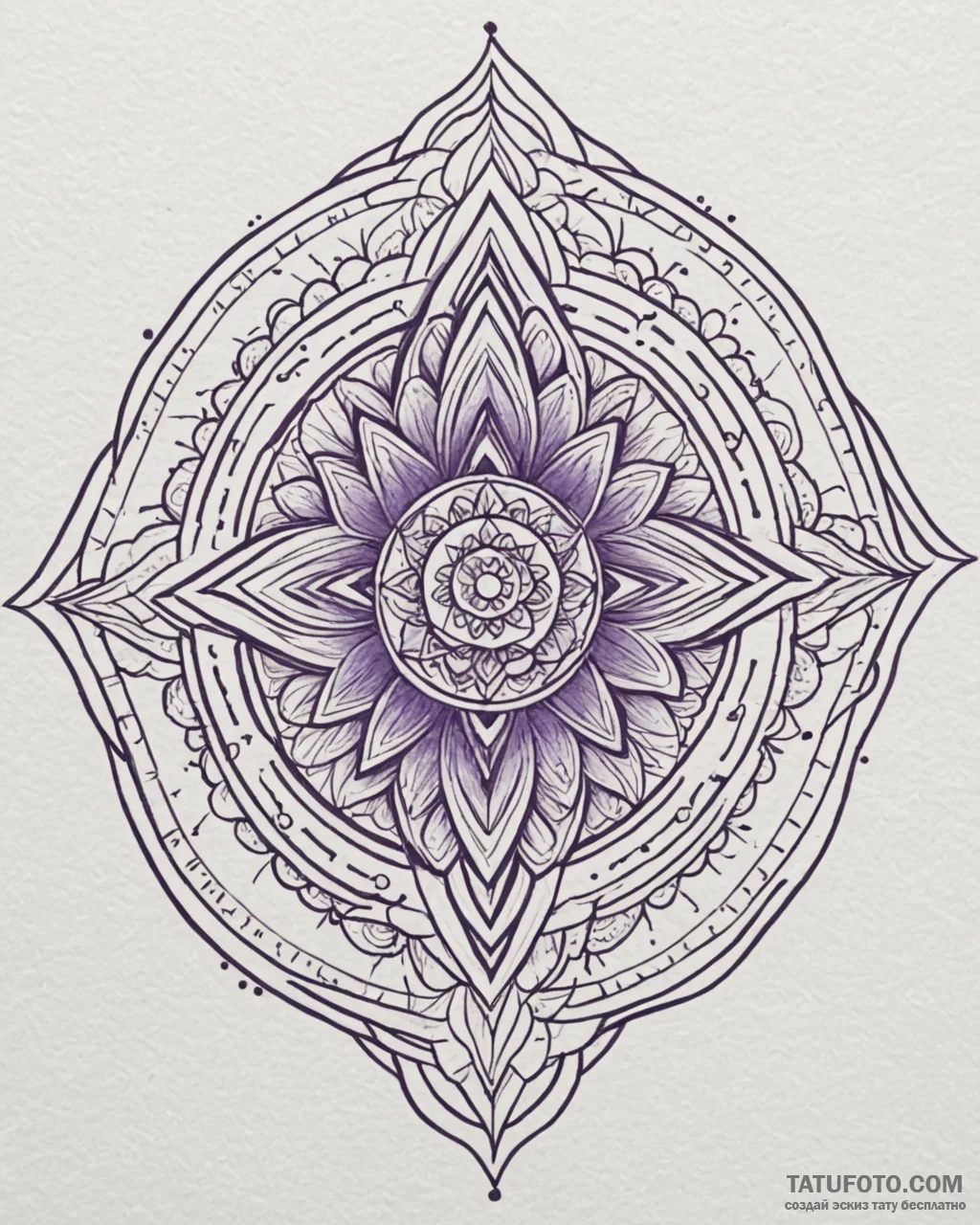 Tattoo sketch, violet invisible outline with... - эскиз тату (№1753455791_0, 25.07.2025 15:03) — Tatufoto.com