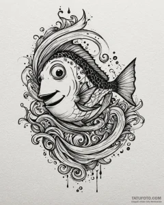 Eskizto, tattoo sketch, dory confused with sw... - эскиз тату (№1753455987_0, 25.07.2025 15:06) — Tatufoto.com