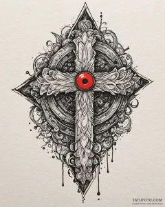 Tattoo sketch, button eyes scattered on floor... - эскиз тату (№1753459175_0, 25.07.2025 15:59) — Tatufoto.com