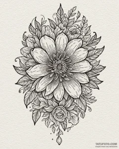Tattoo sketch, paprika surrounded by neon flo... - эскиз тату (№1753459770_0, 25.07.2025 16:09) — Tatufoto.com