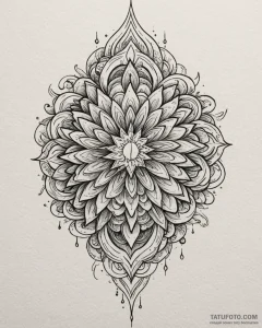 Tat tattoo sketch, flowing abstract shapes wi... - эскиз тату (№1753461956_0, 25.07.2025 16:45) — Tatufoto.com