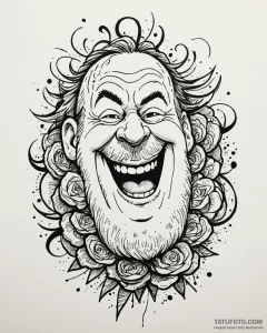 Tattoo sketch, obelix laughing with rosy chee... - эскиз тату (№1753463613_0, 25.07.2025 17:13) — Tatufoto.com