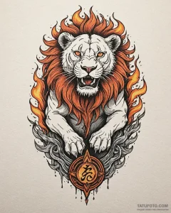 Tattoo sketch, half-human half-lion warrior w... - эскиз тату (№1753464024_0, 25.07.2025 17:20) — Tatufoto.com