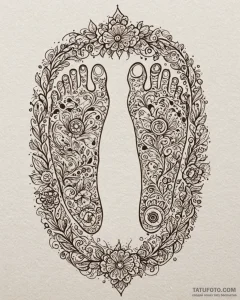 Tattoo sketch, coraline’s footprints with but... - эскиз тату (№1753464823_0, 25.07.2025 17:33) — Tatufoto.com