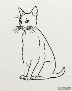 Tattoo sketch, minimalist tiny cat silhouette... - эскиз тату (№1753465228_0, 25.07.2025 17:40) — Tatufoto.com
