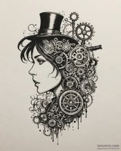 Tattoo sketch, howl’s moving castle silhouett... - эскиз тату (№1753467224_0, 25.07.2025 18:13) — Tatufoto.com