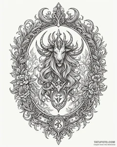 Tat tattoo sketch, ornate medieval crest feat... - эскиз тату (№1753470869_0, 25.07.2025 19:14) — Tatufoto.com
