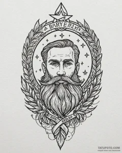 Tattoo sketch, barley’s beard with stars and... - эскиз тату (№1753471274_0, 25.07.2025 19:21) — Tatufoto.com