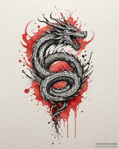 Tattoo sketch, barley with dragon-shaped tatt... - эскиз тату (№1753475274_0, 25.07.2025 20:27) — Tatufoto.com