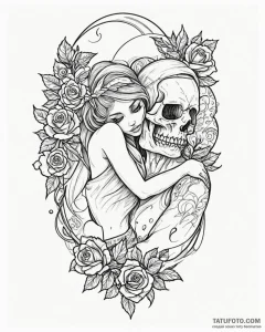 Tattoo sketch, kristoff carrying anna on back... - эскиз тату (№1753475874_0, 25.07.2025 20:37) — Tatufoto.com