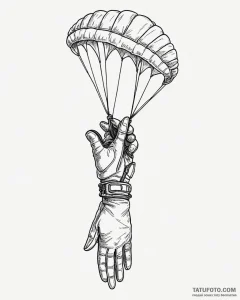 Tat tattoo sketch, parachutist’s gloves gripp... - эскиз тату (№1753478876_0, 25.07.2025 21:27) — Tatufoto.com