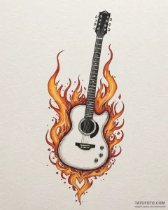 Tat tattoo sketch, guitar strings blending in... - эскиз тату (№1753479269_0, 25.07.2025 21:34) — Tatufoto.com