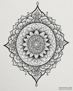 Tat tattoo sketch, floral mandala combining s... - эскиз тату (№1753481293_0, 25.07.2025 22:08) — Tatufoto.com