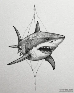 Eskizto, tattoo sketch, bruce the shark with... - эскиз тату (№1753481491_0, 25.07.2025 22:11) — Tatufoto.com