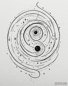 Tat tattoo sketch, black hole spiraling with... - эскиз тату (№1753484216_0, 25.07.2025 22:56) — Tatufoto.com