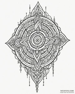 Tat tattoo sketch, symmetrical tribal-inspire... - эскиз тату (№1753485197_0, 25.07.2025 23:13) — Tatufoto.com