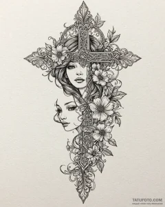 Tat tattoo sketch, fashion model silhouette f... - эскиз тату (№1753487158_0, 25.07.2025 23:45) — Tatufoto.com