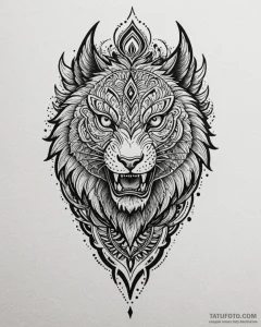 Eskizto, tattoo sketch, alex roaring with tri... - эскиз тату (№1753488733_0, 26.07.2025 00:12) — Tatufoto.com