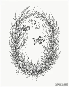 Eskizto, tattoo sketch, nemo with bubbles and... - эскиз тату (№1753489712_0, 26.07.2025 00:28) — Tatufoto.com