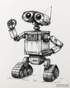 Eskizto, tattoo sketch, wall-e mechanical det... - эскиз тату (№1753490301_0, 26.07.2025 00:38) — Tatufoto.com