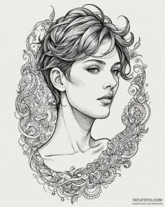 Tat tattoo sketch, abstract human face with c... - эскиз тату (№1753492852_0, 26.07.2025 01:20) — Tatufoto.com