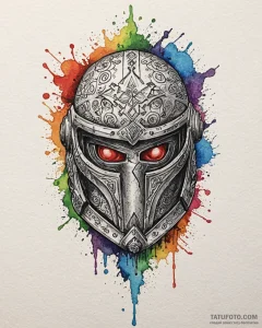 Tattoo sketch, hiccup’s helmet with runic sym... - эскиз тату (№1753493248_0, 26.07.2025 01:27) — Tatufoto.com
