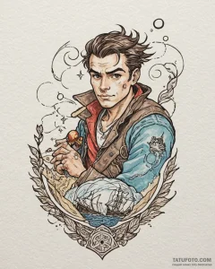 Tattoo sketch, treasure planet jim hawkins wi... - эскиз тату (№1753494049_0, 26.07.2025 01:40) — Tatufoto.com