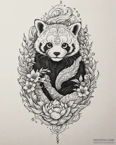 Tattoo sketch, mei lee’s face blending with r... - эскиз тату (№1753496495_0, 26.07.2025 02:21) — Tatufoto.com