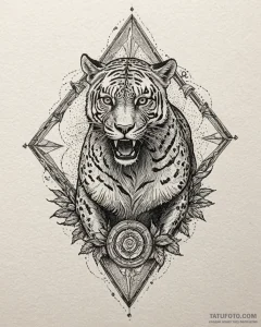 хищники в динамичных позах, tattoo flash shee... - эскиз тату (№1753496896_0, 26.07.2025 02:28) — Tatufoto.com