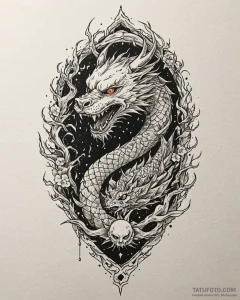 Tattoo sketch, dark forest with glowing eyes... - эскиз тату (№1753497914_0, 26.07.2025 02:45) — Tatufoto.com