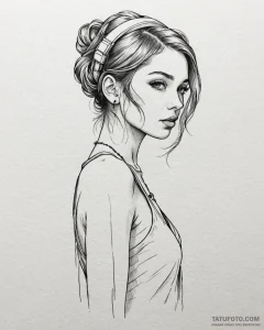 Dj, tattoo drawing outline, on a clean white... - эскиз тату (№1753498547_0, 26.07.2025 02:55) — Tatufoto.com
