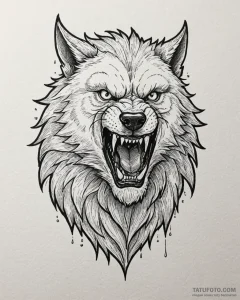 Tat tattoo sketch, werewolf mid-transformatio... - эскиз тату (№1753553239_0, 26.07.2025 18:07) — Tatufoto.com