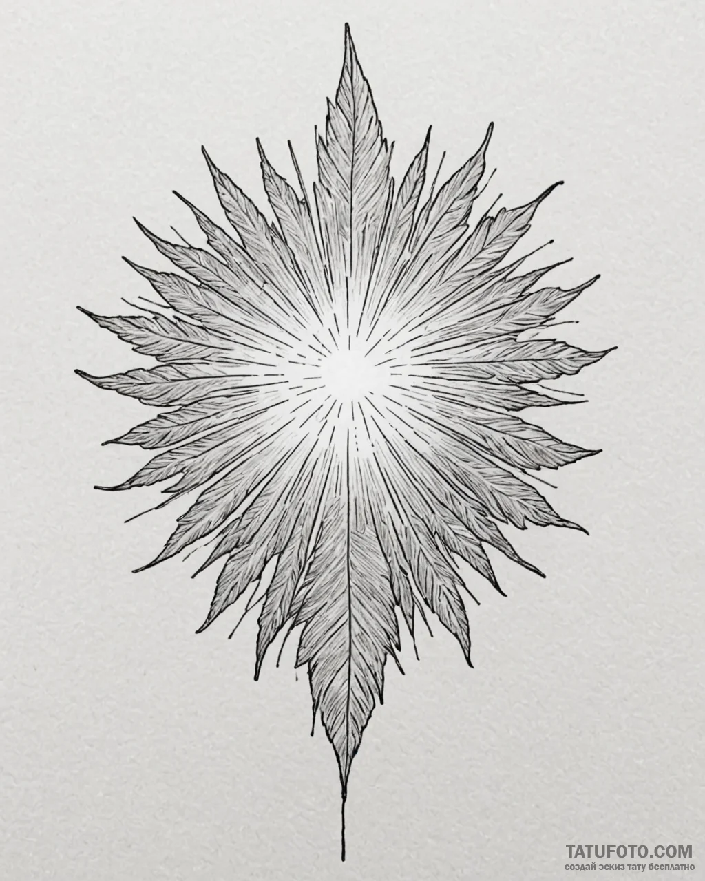 Tattoo sketch, sunbeam shining through transl... - эскиз тату (№1753555219_0, 26.07.2025 18:40) — Tatufoto.com