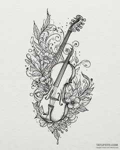 татуировки с музыкальными инструментами, tatt... - эскиз тату (№1753556846_0, 26.07.2025 19:07) — Tatufoto.com