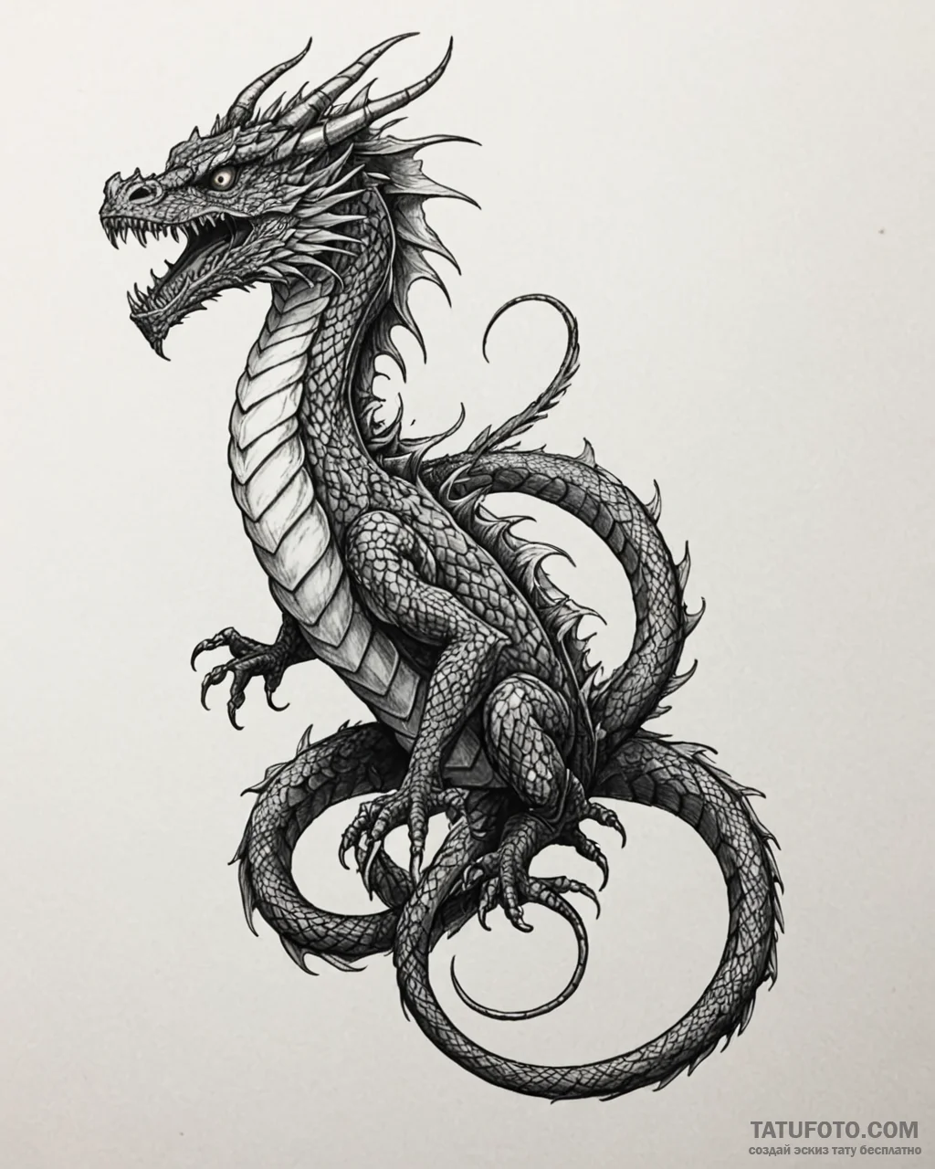 Tat tattoo sketch, black basilisk with glowin... - эскиз тату (№1753557834_0, 26.07.2025 19:23) — Tatufoto.com