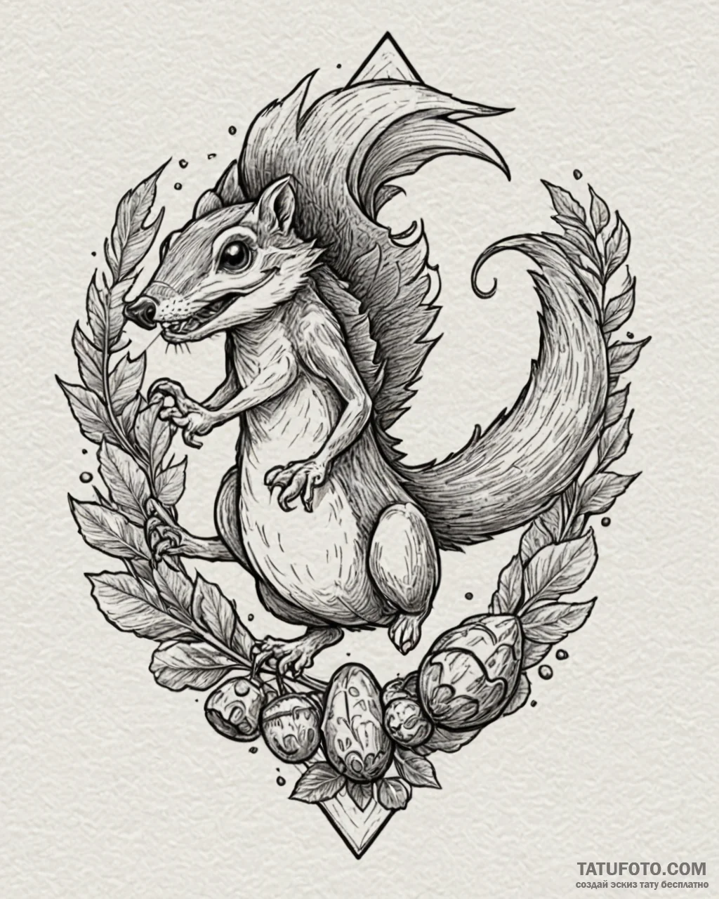 Eskizto, tattoo sketch, scrat in mid-air jump... - эскиз тату (№1753558030_0, 26.07.2025 19:27) — Tatufoto.com