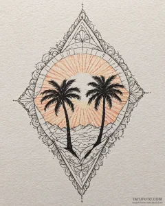 Tat tattoo sketch, palm tree fronds silhouett... - эскиз тату (№1753559216_0, 26.07.2025 19:46) — Tatufoto.com