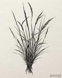 Tat tattoo sketch, delicate reeds bending gen... - эскиз тату (№1753560408_0, 26.07.2025 20:06) — Tatufoto.com