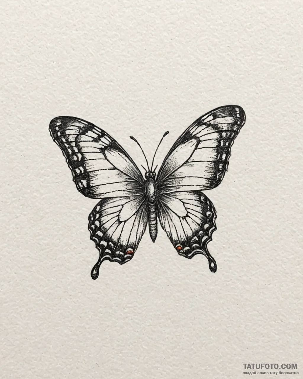 Tattoo sketch, tiny minimalist butterfly with... - эскиз тату (№1753561413_0, 26.07.2025 20:23) — Tatufoto.com
