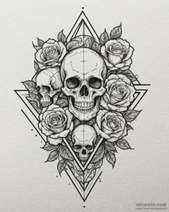 Tattoo sketch, interlocking geometric shapes... - эскиз тату (№1753561617_0, 26.07.2025 20:26) — Tatufoto.com