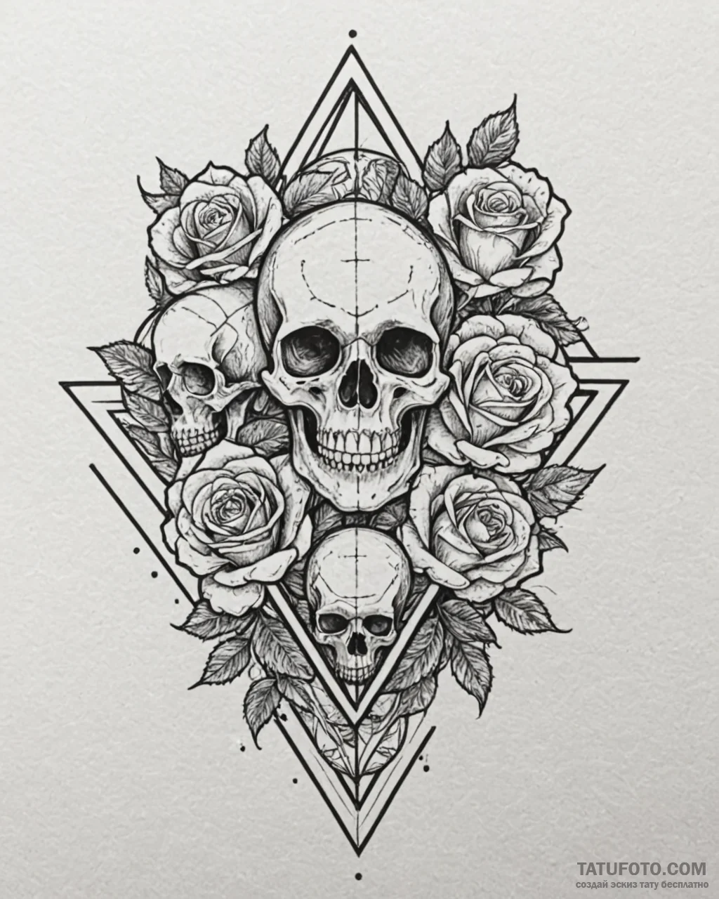 Tattoo sketch, interlocking geometric shapes... - эскиз тату (№1753561617_0, 26.07.2025 20:26) — Tatufoto.com