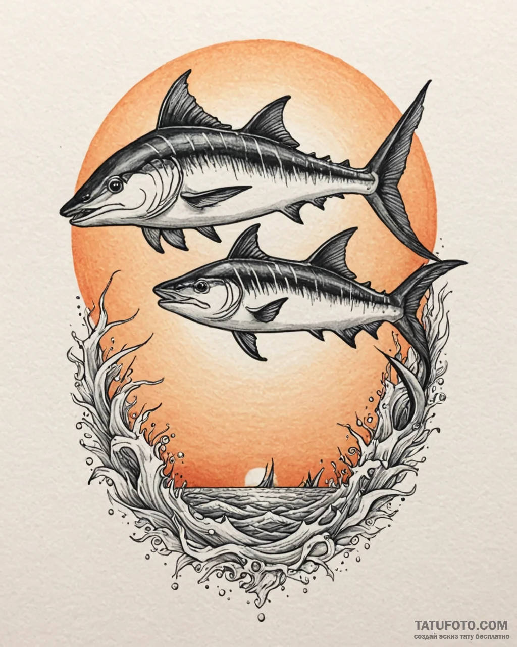 Eskizto, tattoo sketch, marlin and nemo portr... - эскиз тату (№1753562443_0, 26.07.2025 20:40) — Tatufoto.com