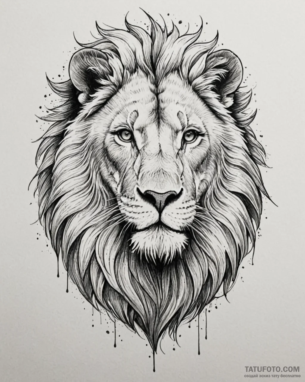 Eskizto, tattoo sketch, alex lion head with m... - эскиз тату (№1753563427_0, 26.07.2025 20:57) — Tatufoto.com