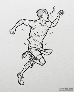 Tattoo sketch, kevin running with banana peel... - эскиз тату (№1753567861_0, 26.07.2025 22:11) — Tatufoto.com