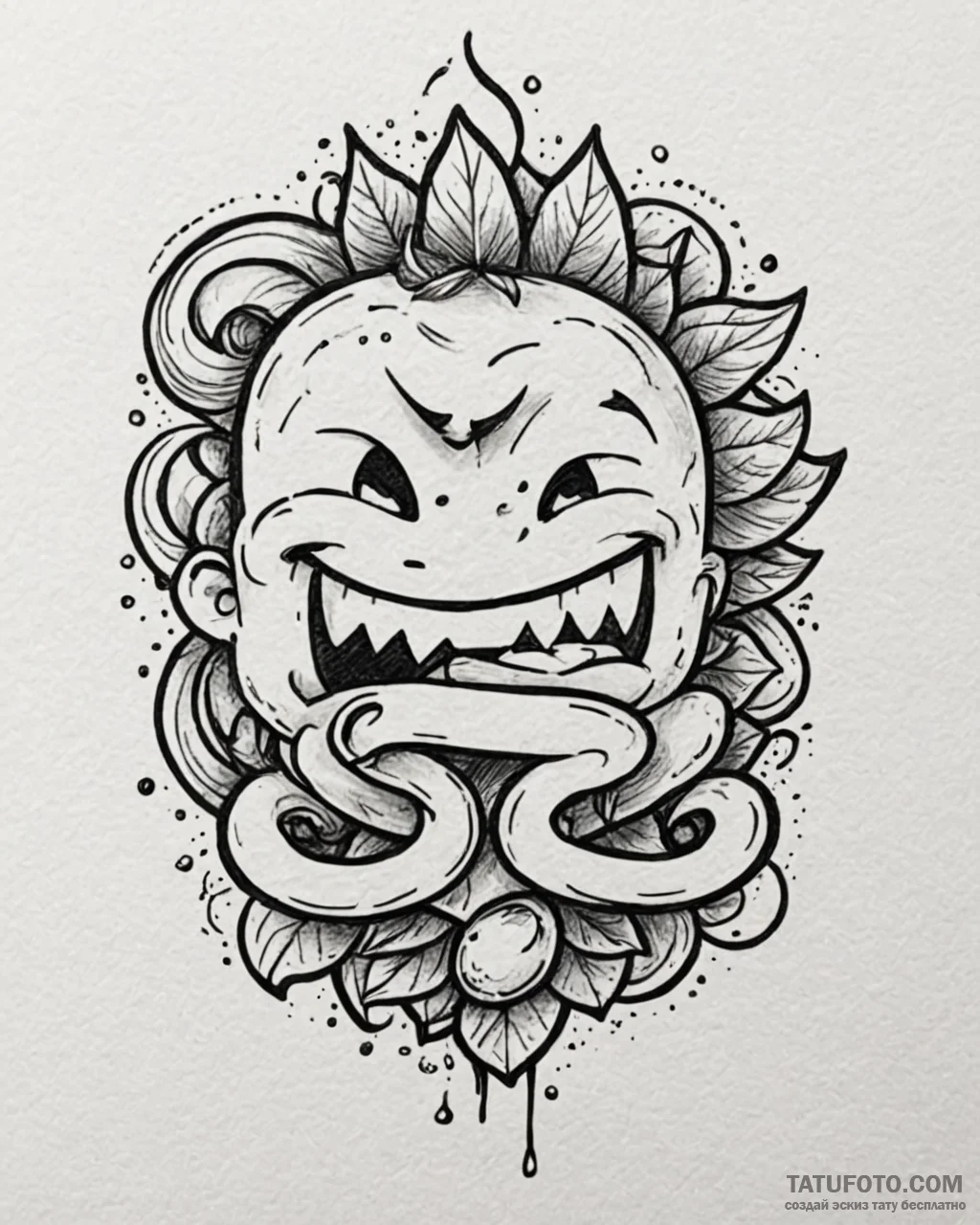 вегетарианец, tattoo line art, on a clean whi… — эскиз тату (№1753569665_0, 26.07.2025 22:41) — Tatufoto.com