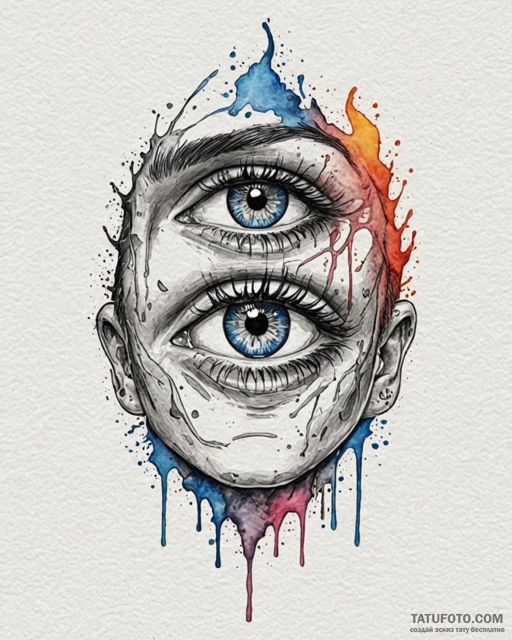 Tattoo sketch, spirit eyes piercing with glow… — эскиз тату (№1753570489_0, 26.07.2025 22:54) — Tatufoto.com