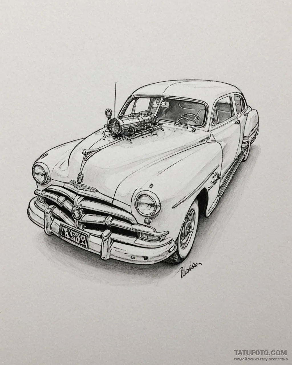 Eskizto, tattoo sketch, doc hudson with engin… — эскиз тату (№1753574334_0, 26.07.2025 23:58) — Tatufoto.com