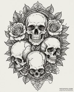 портреты с винтажными рамками, tattoo line ar... - эскиз тату (№1753579791_0, 27.07.2025 01:29) — Tatufoto.com