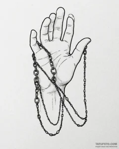 Tattoo sketch, broken chains falling away fro... - эскиз тату (№1753580813_0, 27.07.2025 01:46) — Tatufoto.com